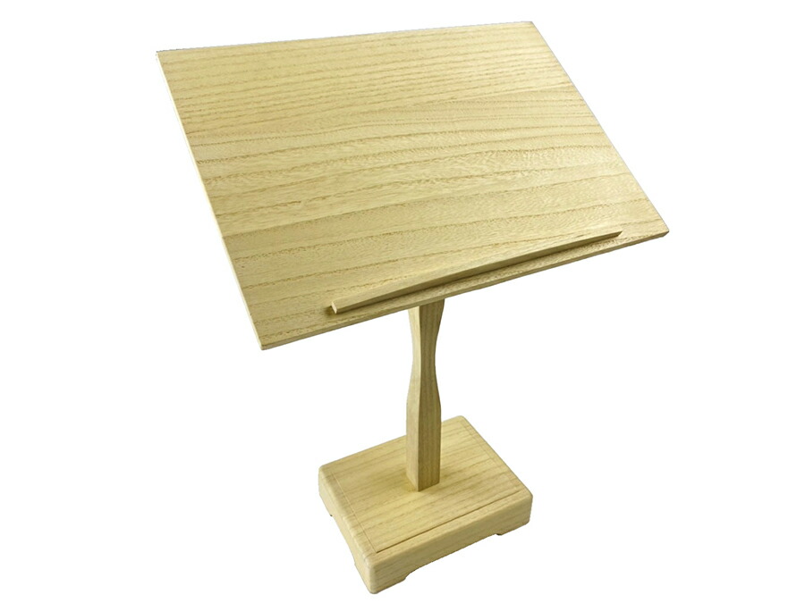 桐製収納付き稽古用譜面台 三味線 謡曲 布張り天板 桐製収納付き稽古用