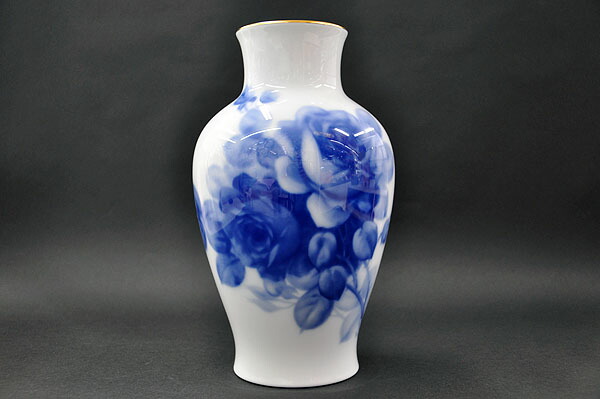 楽天市場】【送料無料】 大倉陶園ブルーローズ(8011) 28cm花生[花器