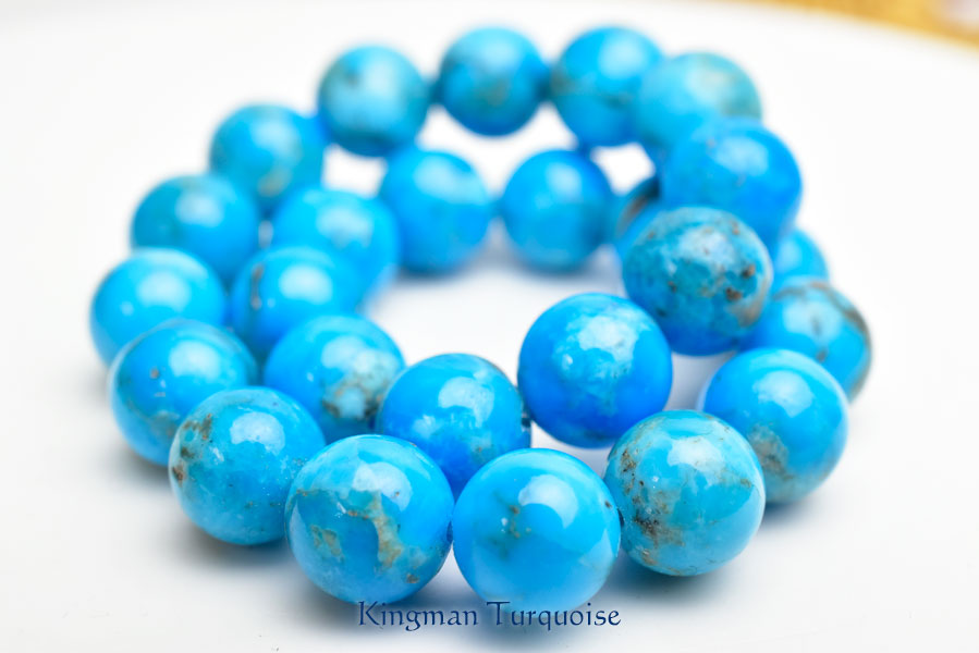 楽天市場】天然 ターコイズ ブレスレット □キングマンターコイズ