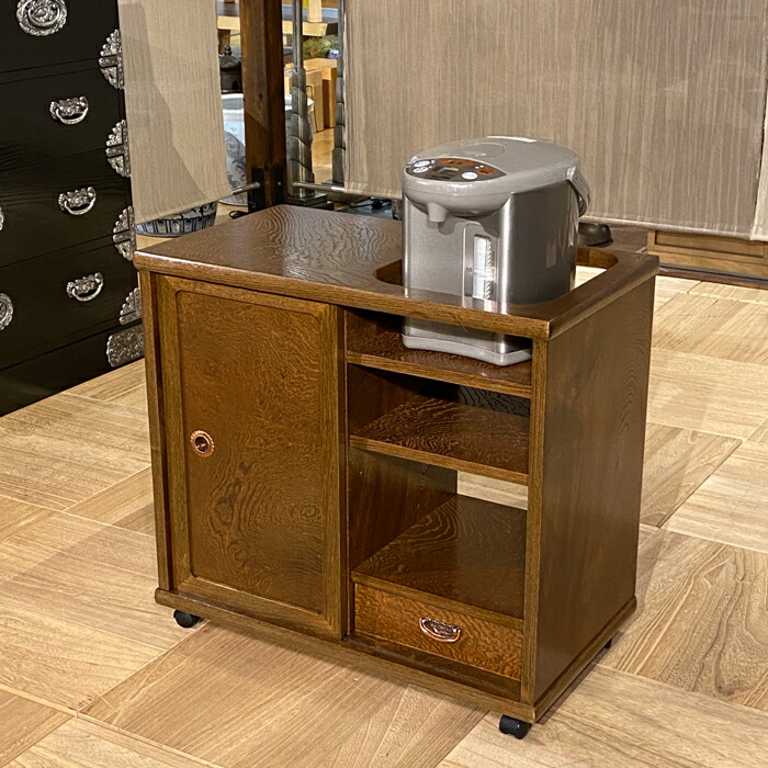 楽天市場】キャスターワゴン ワゴン 日本製 国産家具 和風ポットワゴン