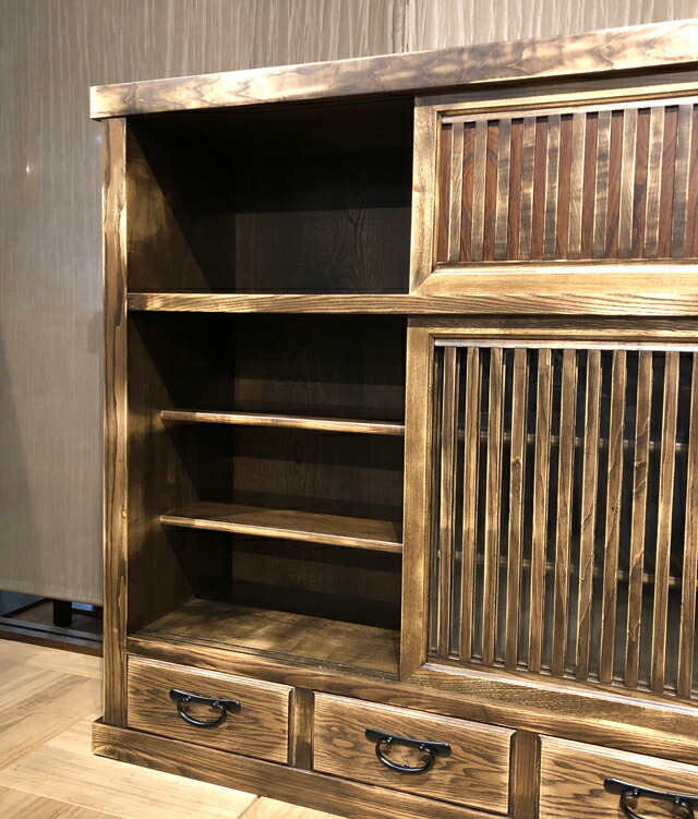 楽天市場】水屋 水屋箪笥 食器棚 和モダン 日本製 国産家具 レトロ