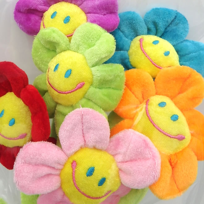 楽天市場】□「メール便」送料無料□スマイルフラワー ぬいぐるみ 造花