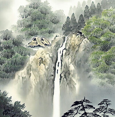 楽天市場】掛け軸(掛軸)尺三幅 幽山渓谷（鈴村 秀山）?掛軸（かけじく