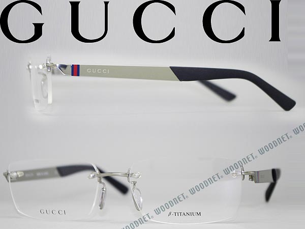 楽天市場】GUCCI 眼鏡 シルバー ツーポイント型 縁無し/フチなし