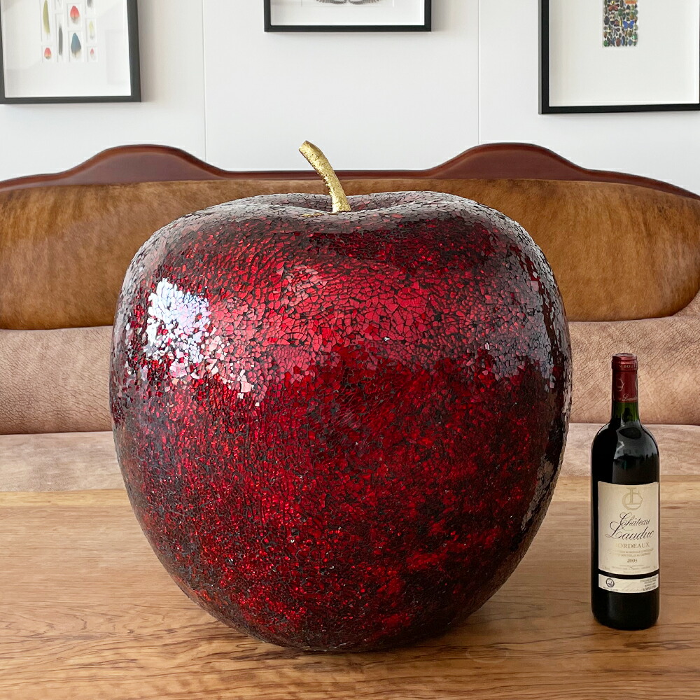 楽天市場】毒リンゴ アートオブジェ 中 インテリア りんご オブジェ