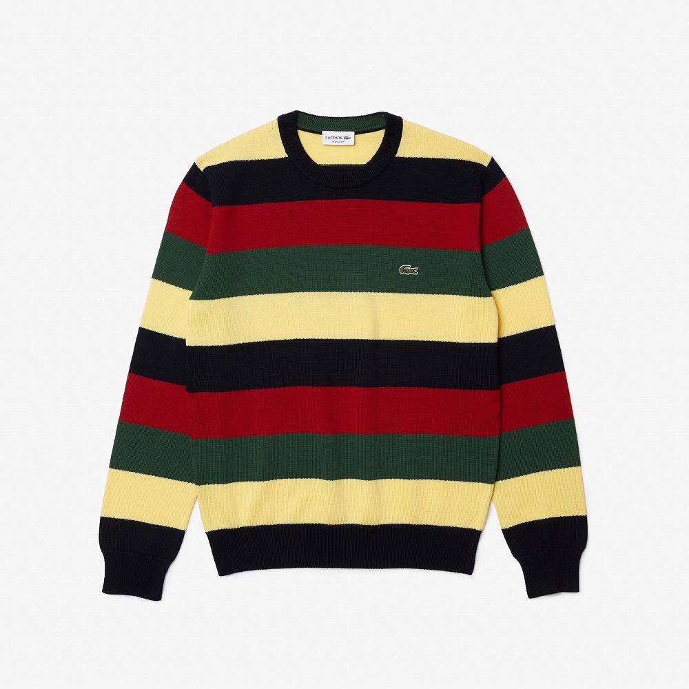 楽天市場】ラコステ LACOSTE ボーダーオーガニックコットンニット