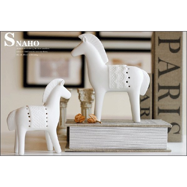 アルトマン ECHT ALTMANN 白馬 3頭 オブジェ置物 馬・ホース 陶器