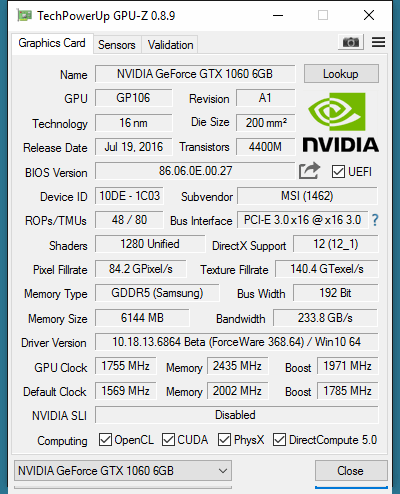 MSI GeForce GTX 1060 Gaming X 6 GB Review - Overclocking | TechPowerUp