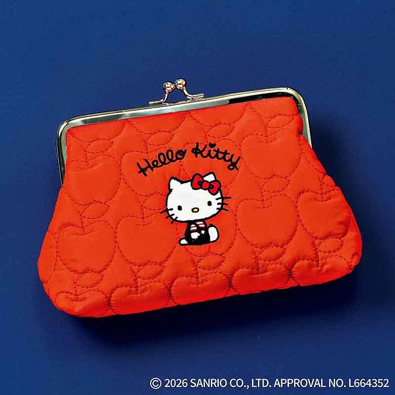 付録は「ハローキティ」刺繍入りがま口ポーチ、リンネル3月号増刊