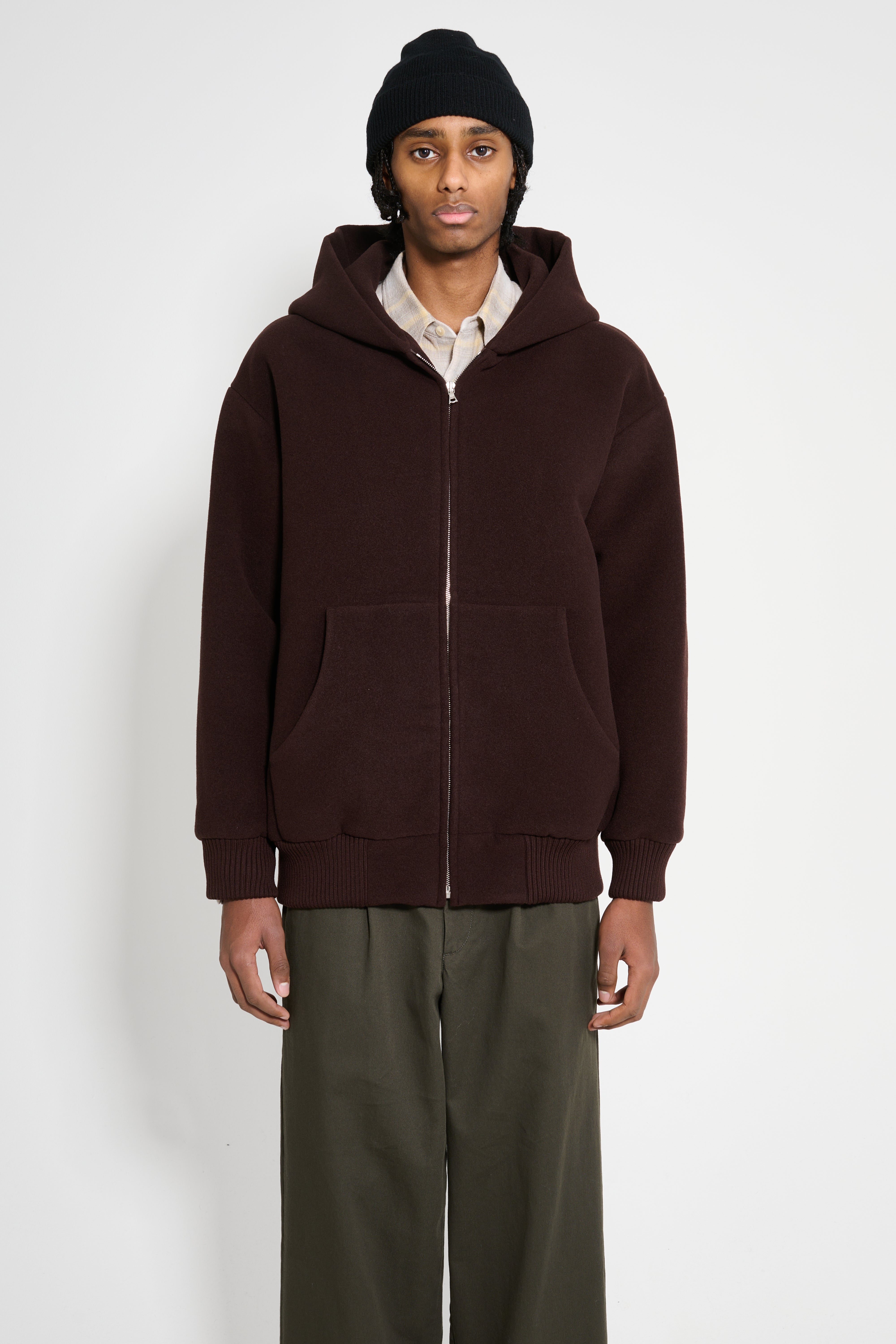 Auralee Double Cloth Heavy Wool Pile Zip Hoodie – Très Bien