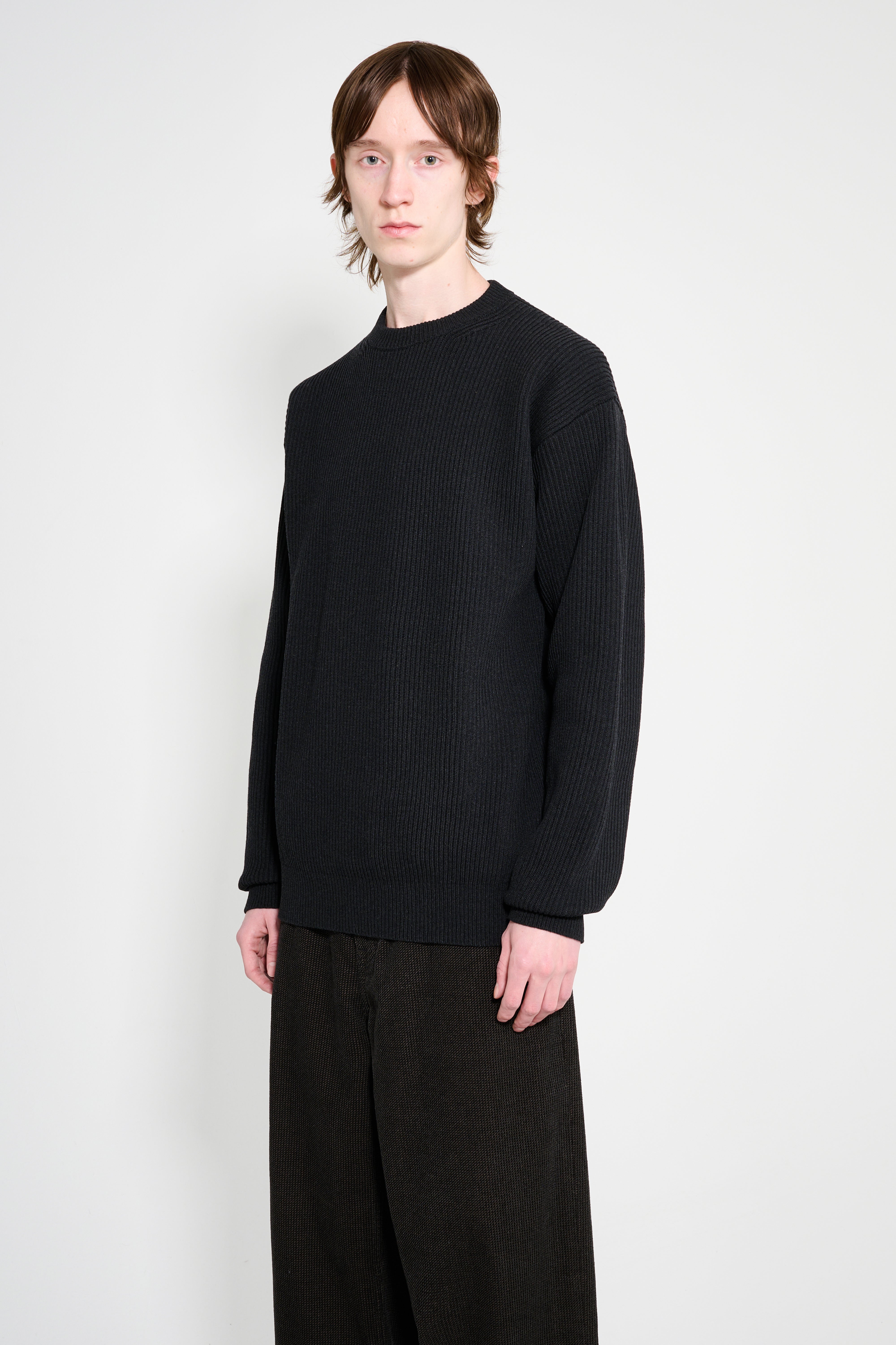 Auralee Super Fine Wool Rib Knit Pullover Black – Très Bien