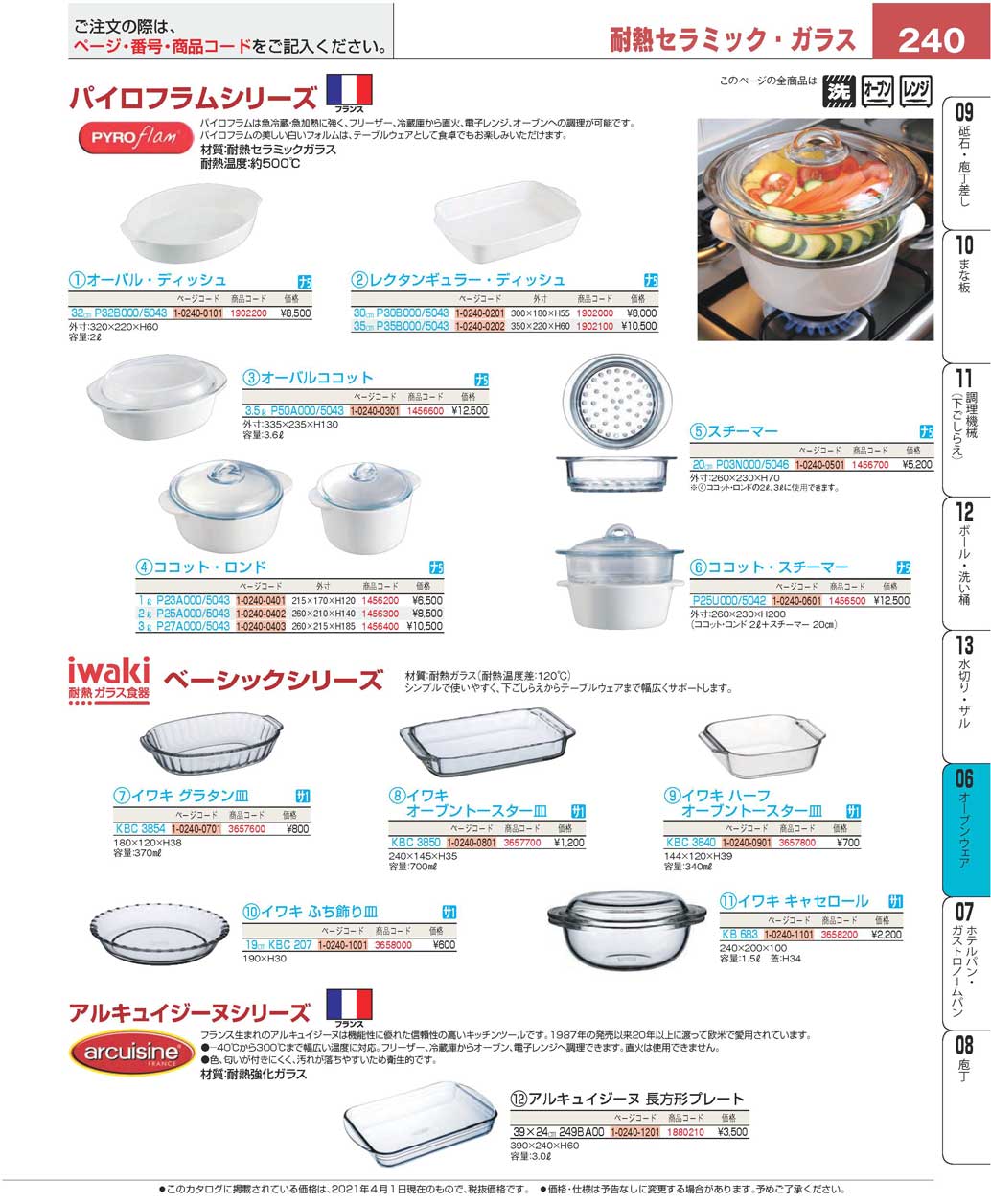 食器 耐熱ガラス鍋Heat-resistant ceramic, glassware / PYRO flam