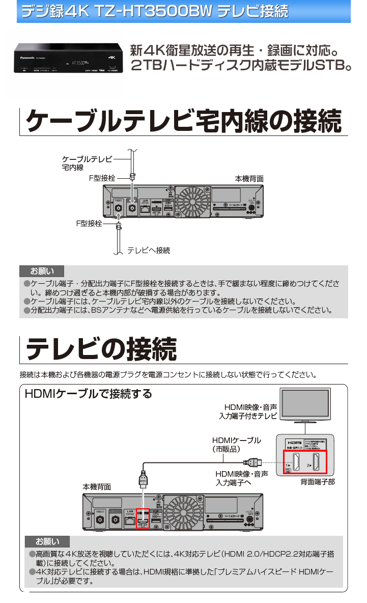 宇都宮ケーブルテレビ ケーブルテレビ テレビ機器接続方法