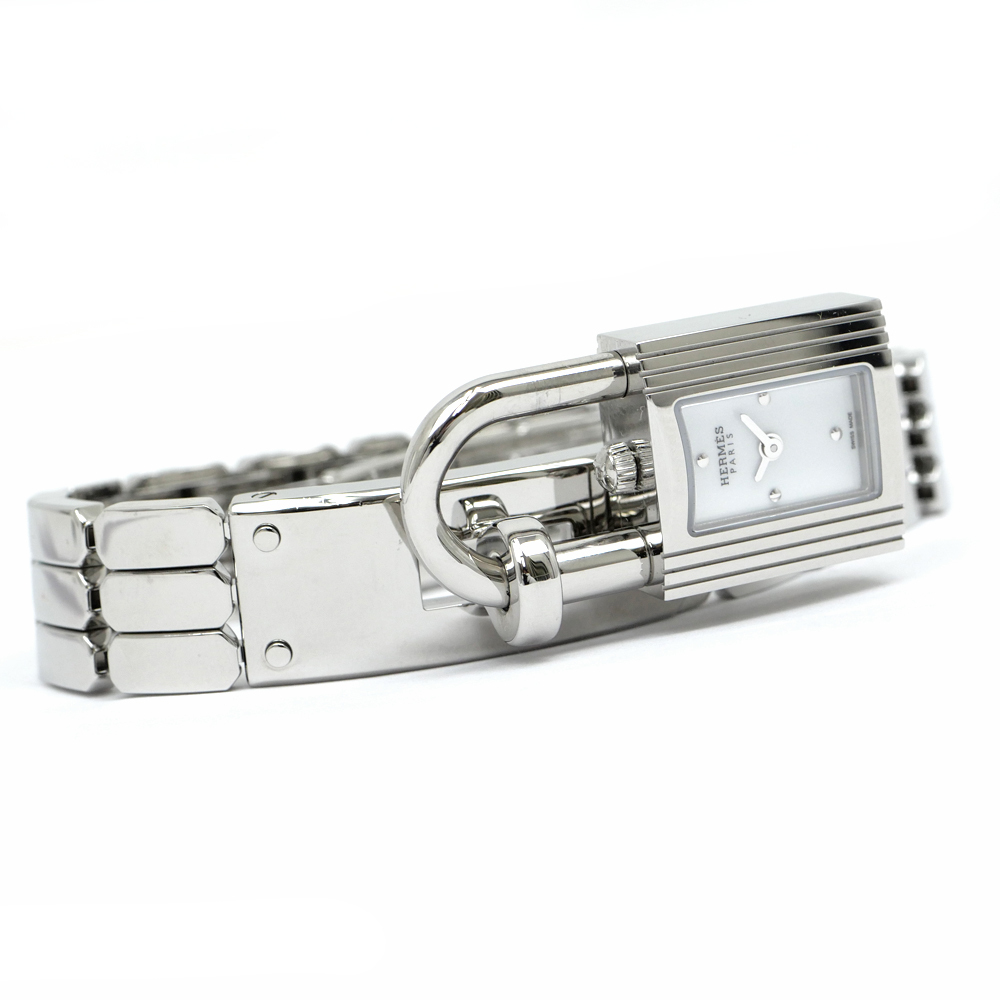 名東】【HERMES】エルメス ケリーウォッチ ホワイト文字盤 白 KE4.110