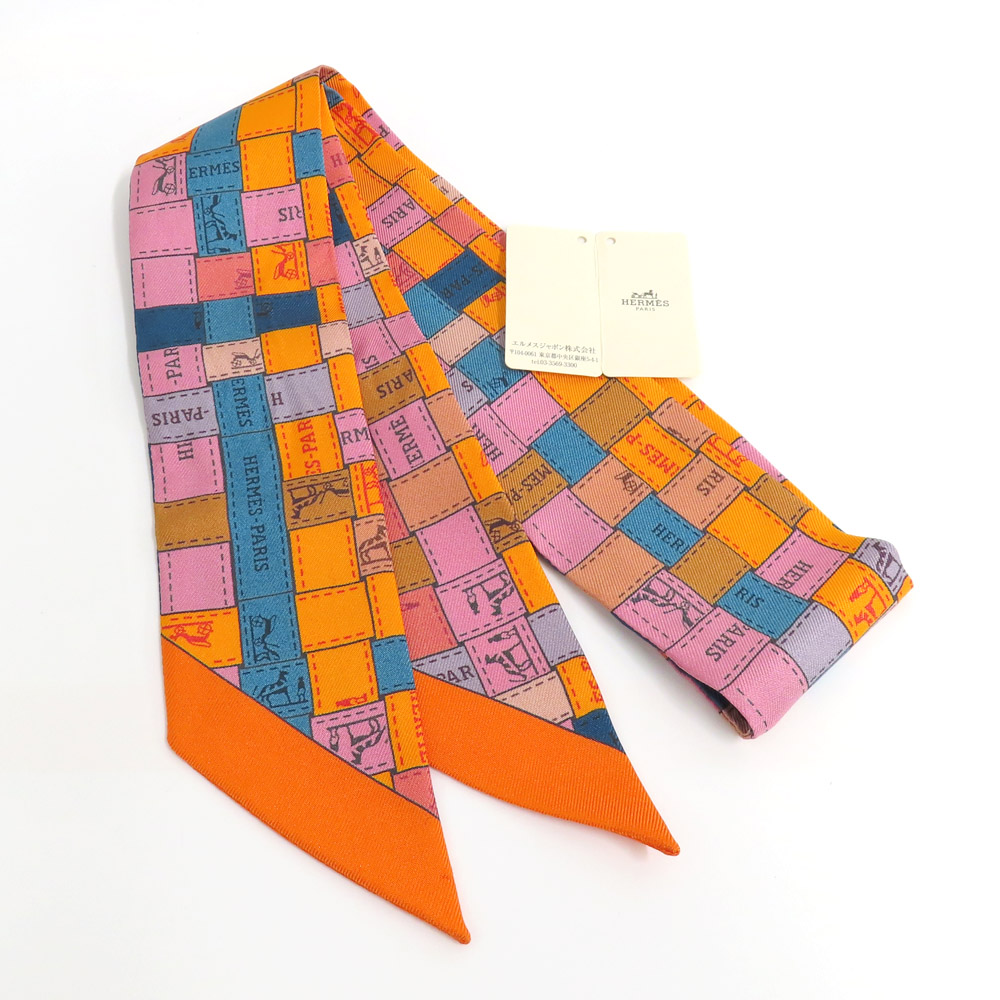 名古屋】【HERMES】エルメス ツイリー ボルデュック・チェック シルク