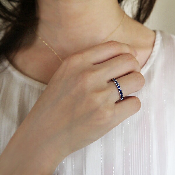 K18 ブルーサファイア フルエタニティリング[商品番号:RG0127] | umu