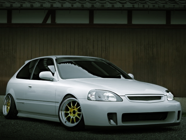 エンジン上げ!ショートナックル!ワンオフマフラー!STANCE!EK4型ホンダ