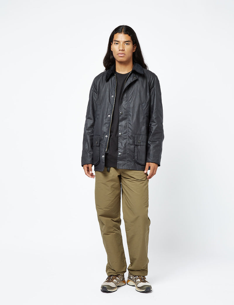 Barbour Ashby Wax Jacket - Navy Blue | URBAN EXCESS.
