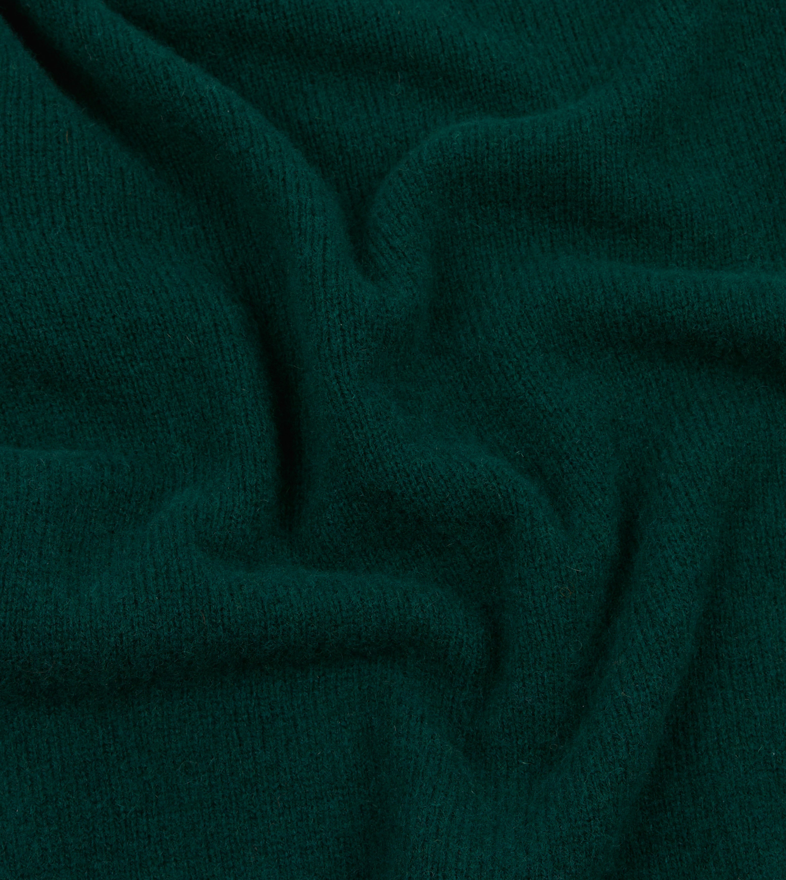 Green Brushed Shetland Mock Neck Jumper – Drakes US