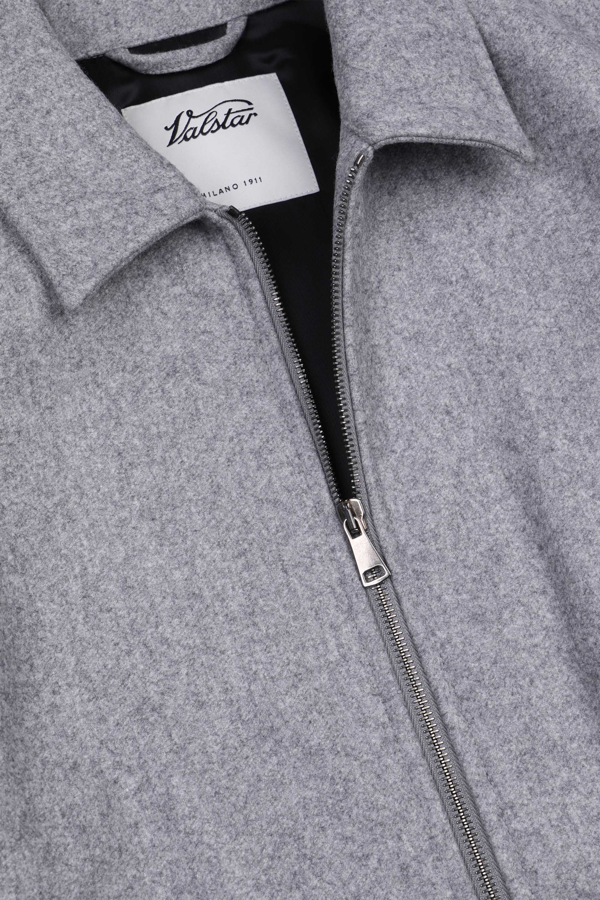 Lined blouson jacket in a water repellent virgin wool fabric. Grey - F