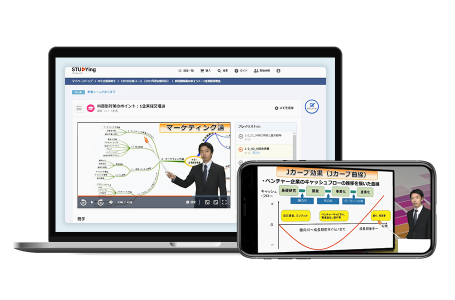 スタディング 中小企業診断士講座のコース一覧
