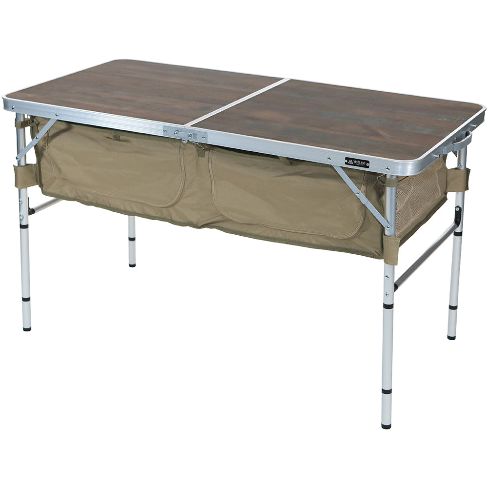 ストレージ付きアウトドアテーブル 120cm×60cm | キャンプ用テーブルは