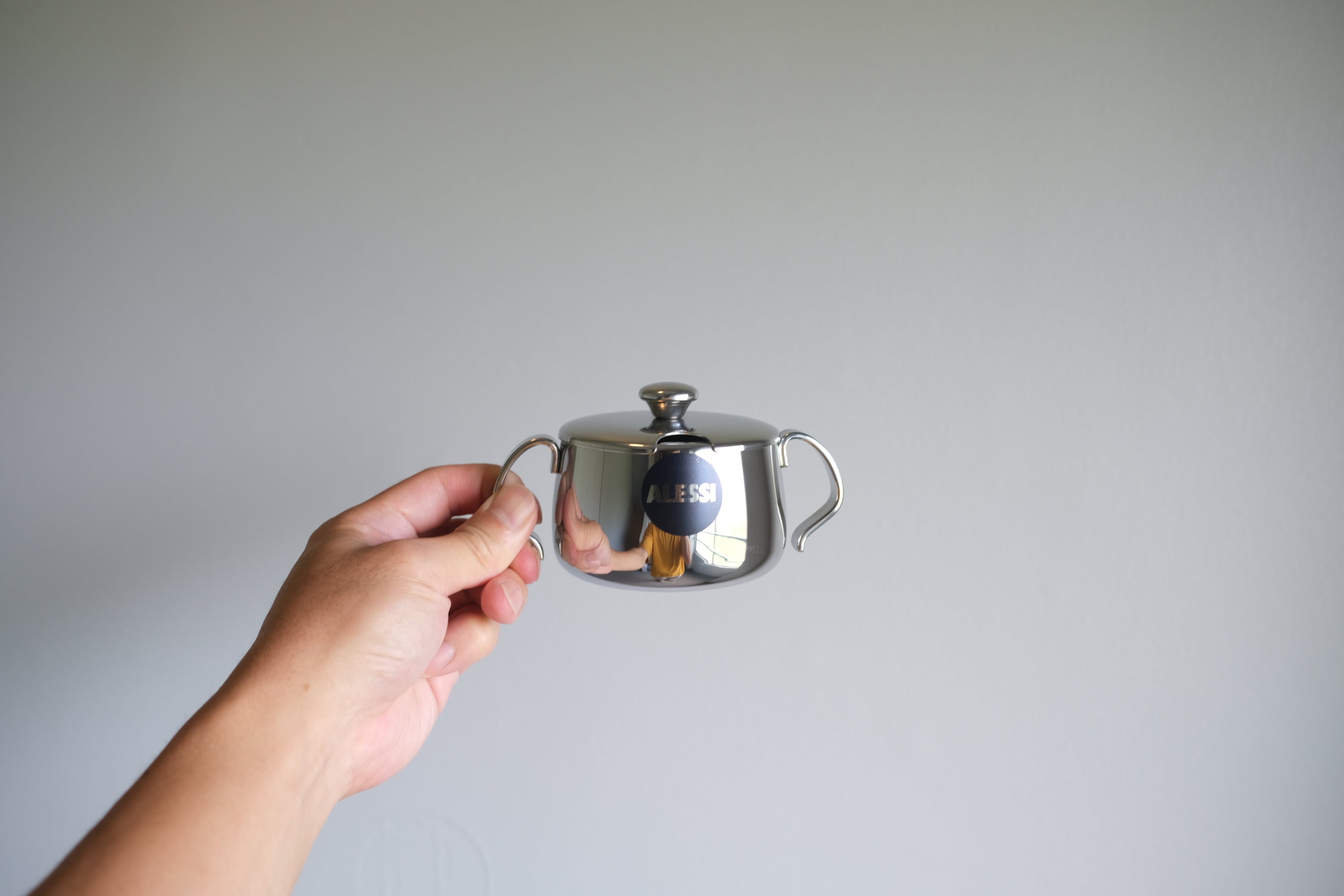 未使用品】アレッシィ シュガーポット 18-10 ステンレス製 スプーン付