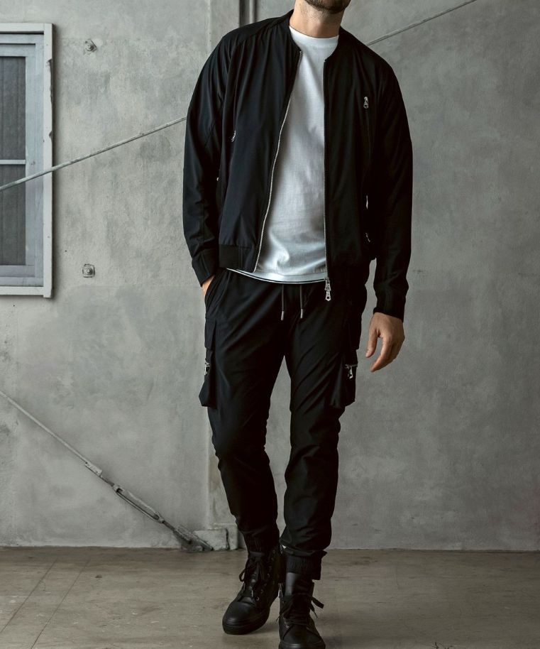 1PIU1UGUALE3 RELAX - 接触冷感グレンチェックナイロンブルゾン