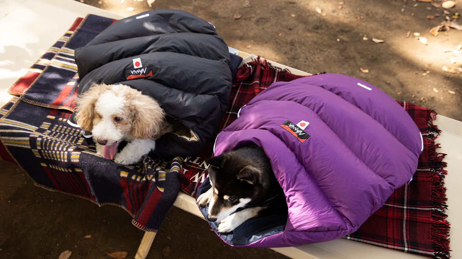 NANGA×BAMBOO WORKS」Wネームのペット用スリーピングバッグ（寝袋）の