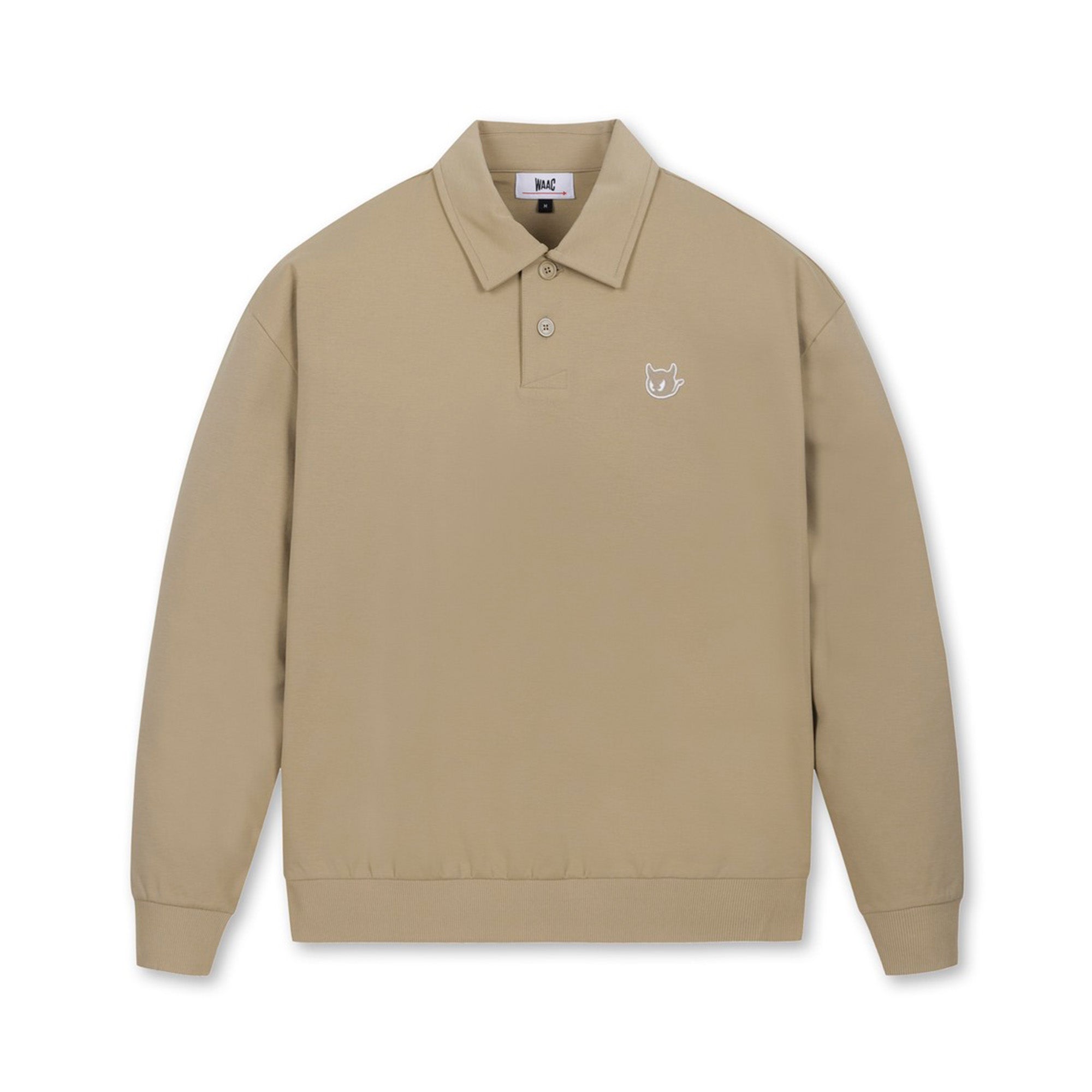 WEB限定】MEN WAACKYスウェットポロシャツ ベージュ