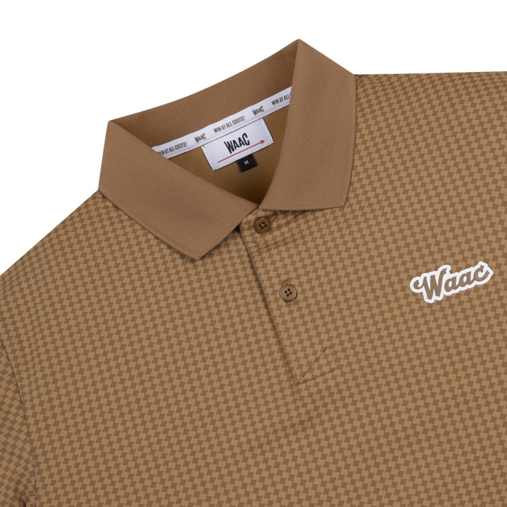 MEN アーガイルパターン半袖ポロシャツ ブラウン