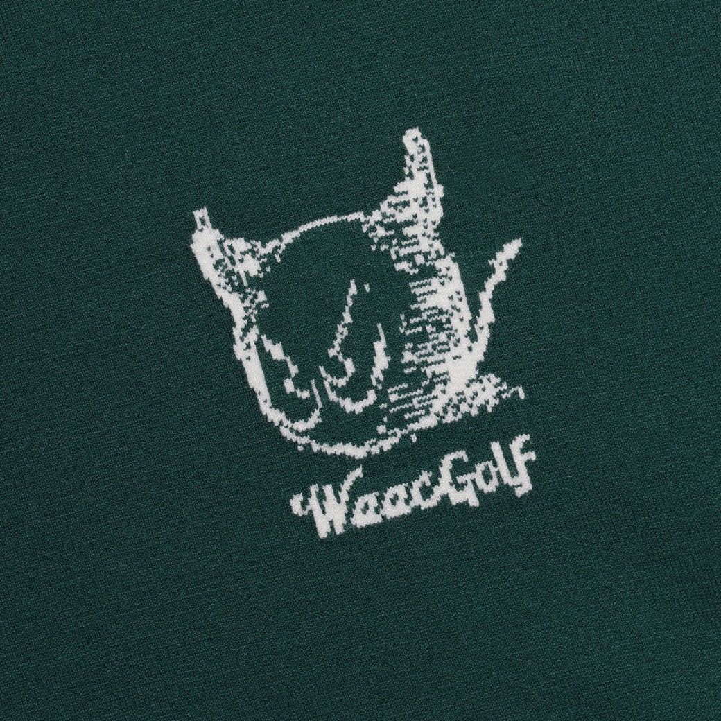 WEB限定】MEN DRAWING WAACKYクルーネックニット ダークグリーン