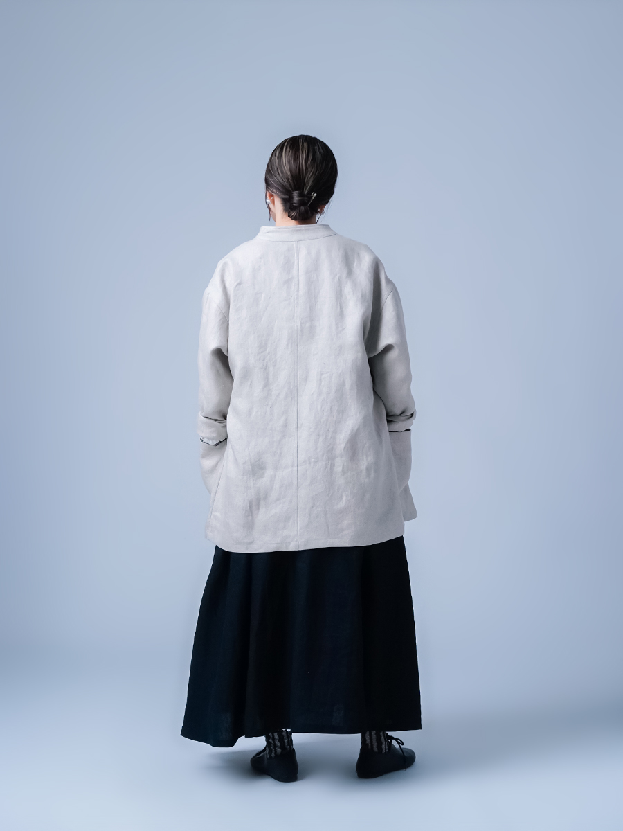 リネンジャケット】曖昧の美学。ヘリンボーンリネン カーディガン