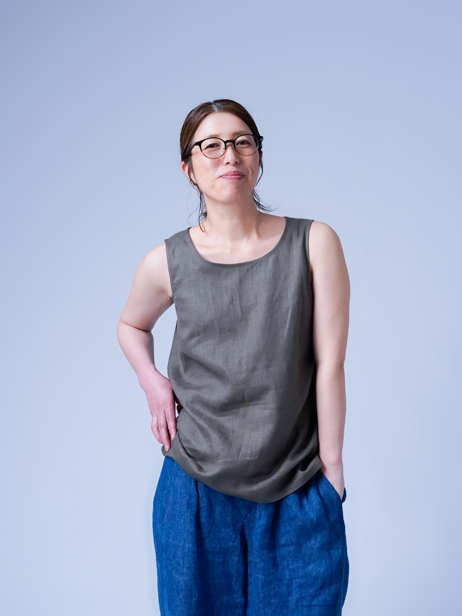 リネンタンクトップ】脇汗対策の救世主 よしタンクNEO ／ 鶯茶