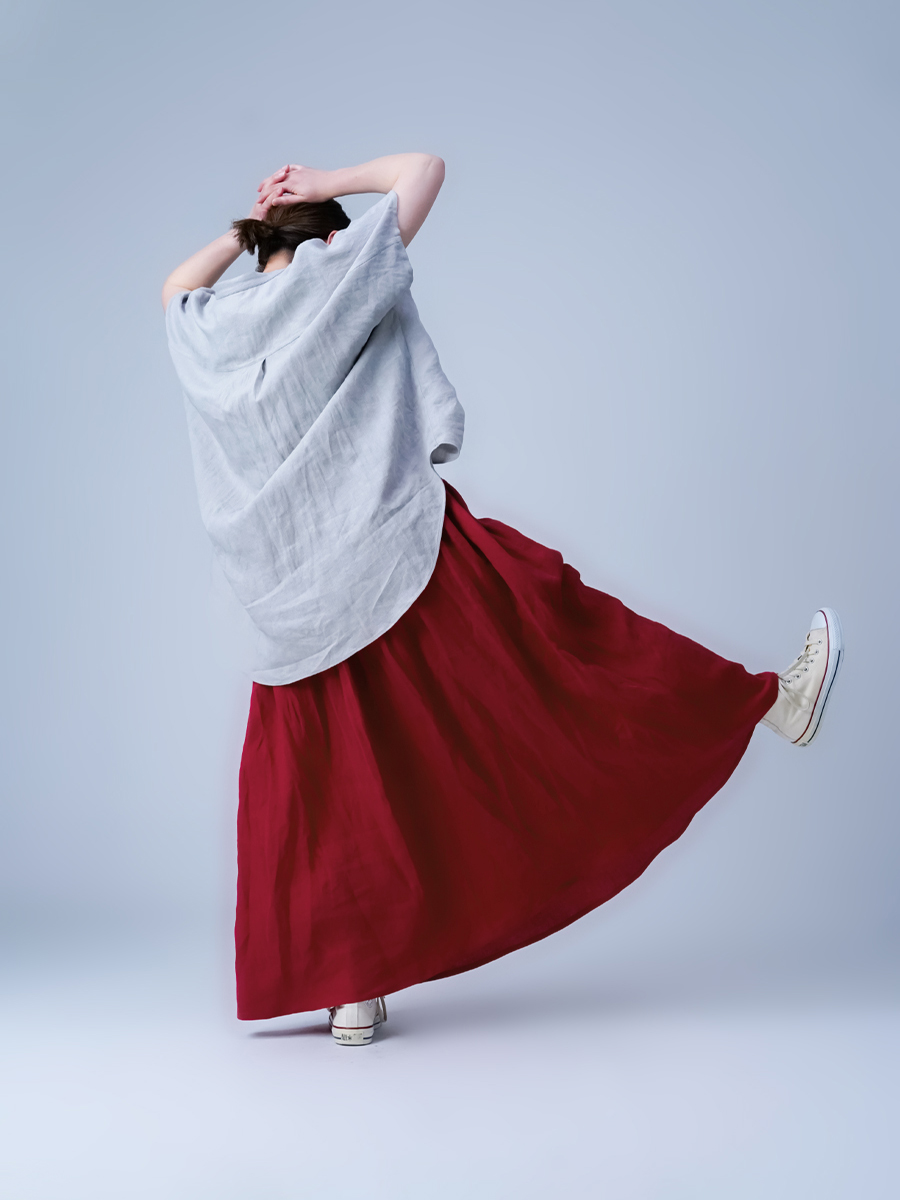 リネンスカート】ニュアンスのあるシワ感が魅力 大人のための リネン