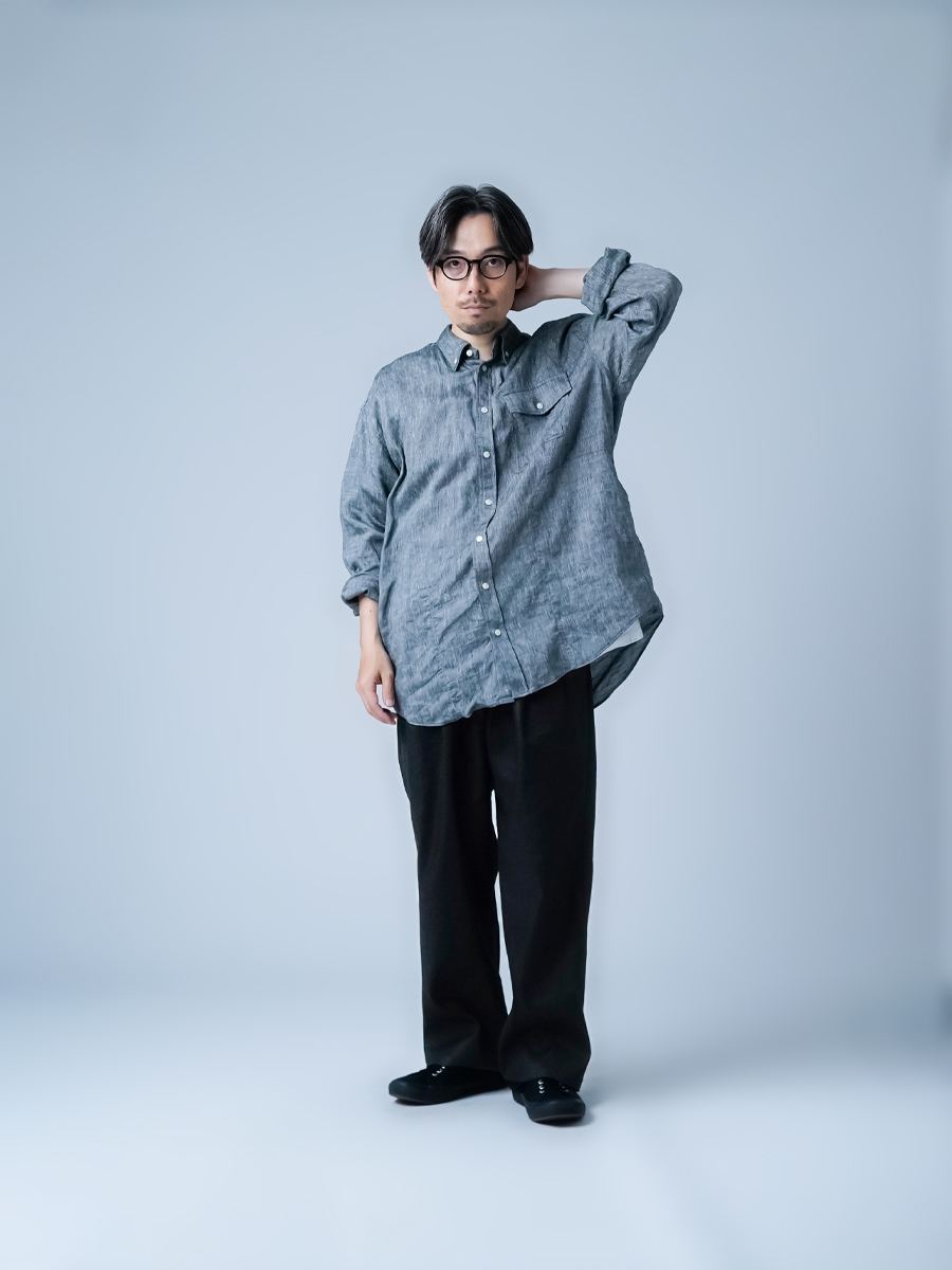 リネンソロテックス】遠藤パンツ2 スラントポケットパンツ／ ブラック