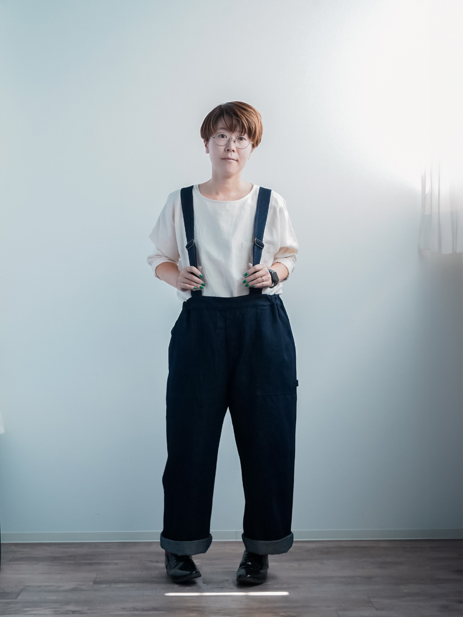 リネンデニムサロペット】着ると物語が始まる プレイフル ワーク