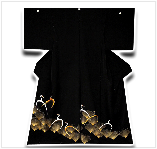 手縫い仕立て付き 手刺繍 金駒刺繍入り 金彩加工 豪華絢爛 黒留袖