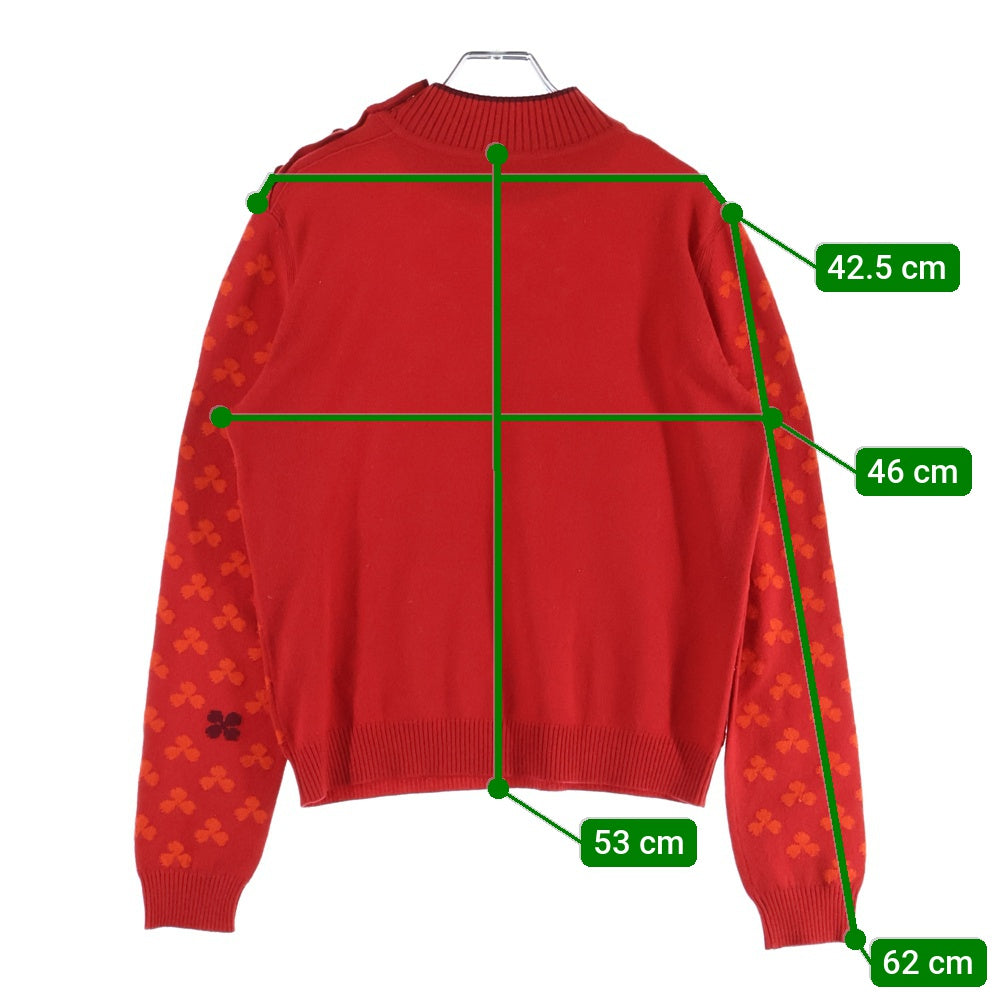 HERMES(エルメス) クローバー総柄ジャガード セリエボタン ハイネック