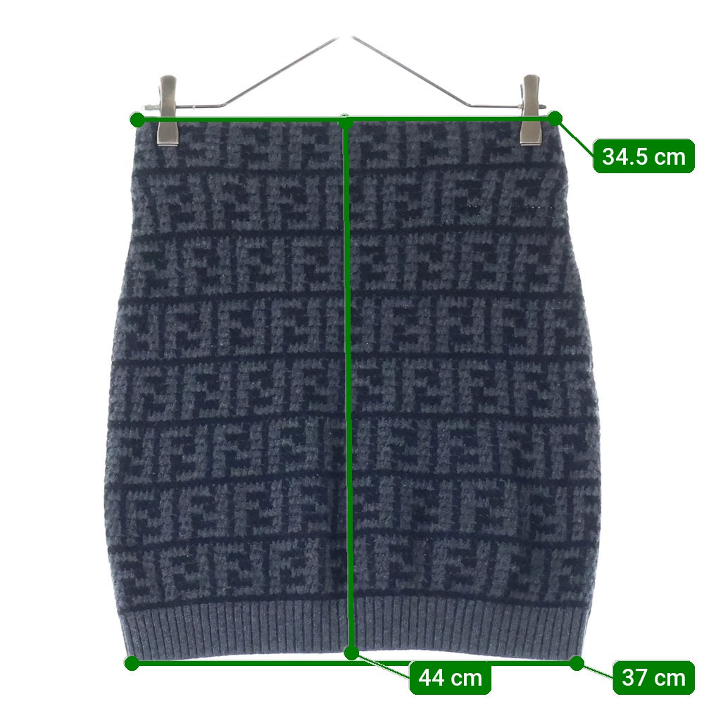 FENDI(フェンディ) ズッカ柄 FFロゴ カシミヤニット タイト ミニ