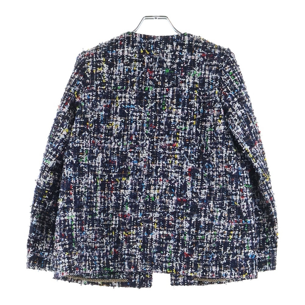 CHANEL(シャネル) ココマークボタン スパンコール ツイード ノーカラー