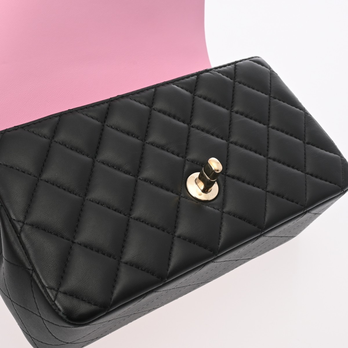 シャネル トップハンドル ミニ クラシック ハンドバッグ 2WAY ブラック