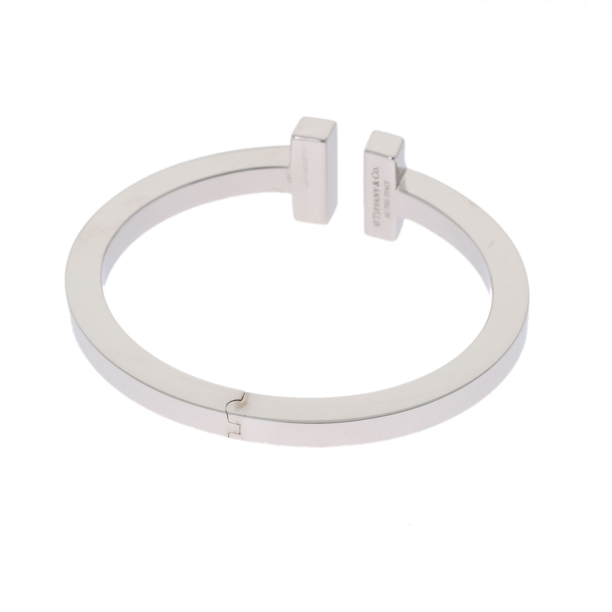 ティファニー Tスクエアバングル パヴェダイヤ シルバー K18ホワイト