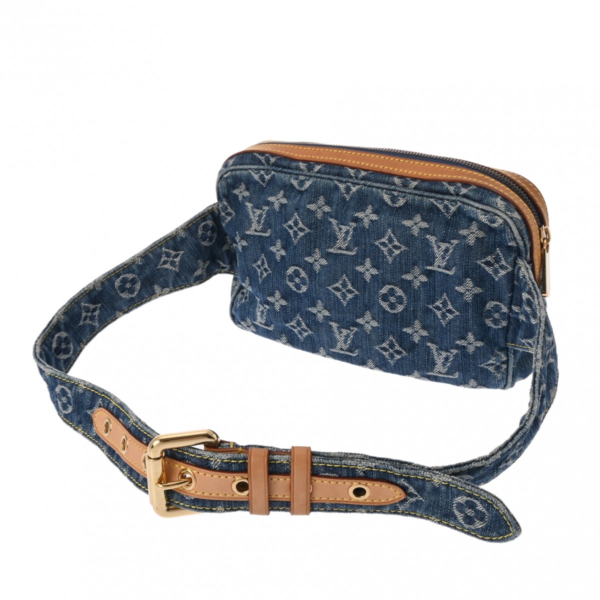 ルイ ヴィトン モノグラムデニム バムバッグ ブルー M95347 デニム