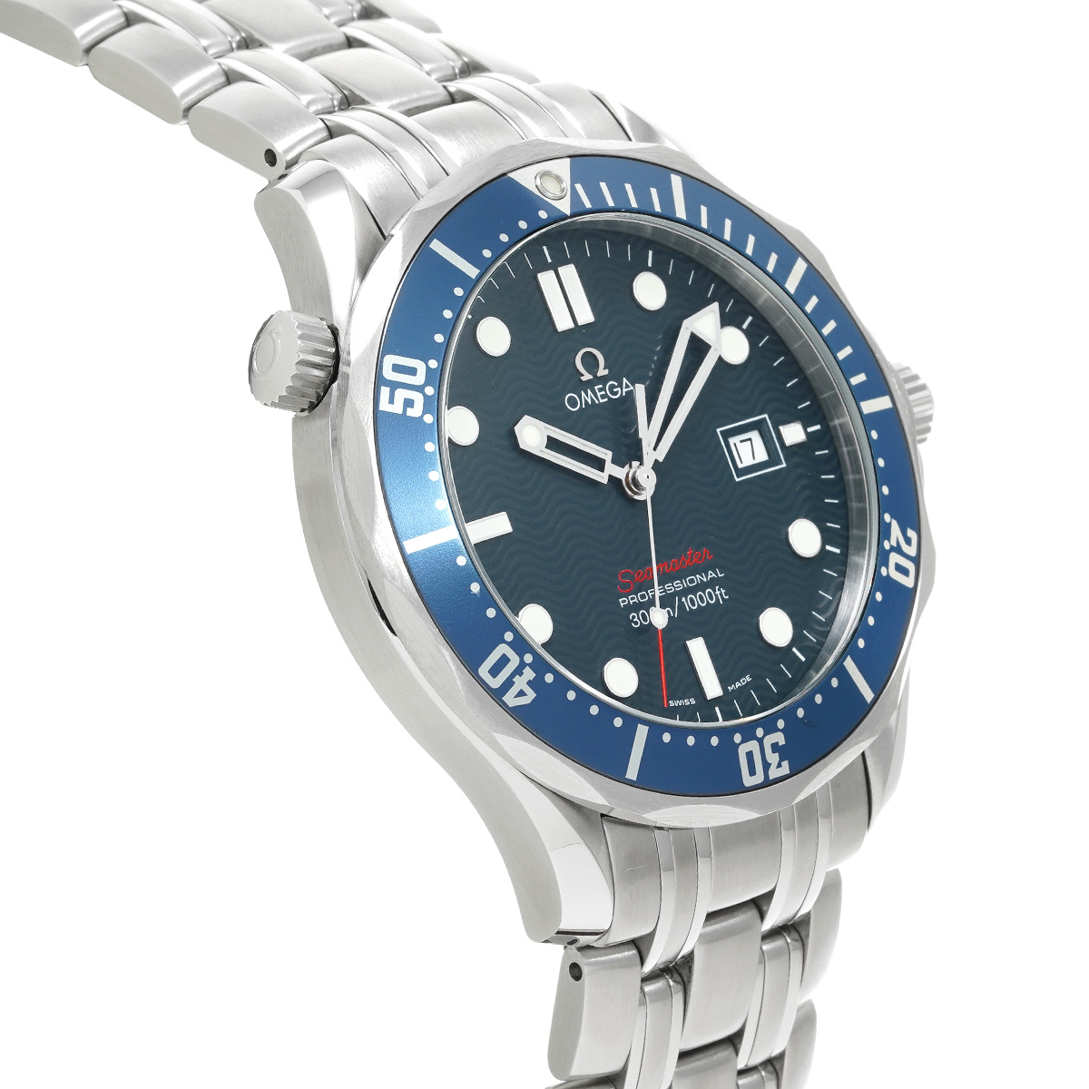 オメガ シーマスター 300 クォーツ 2221.80 ブルー メンズ 時計 【中古