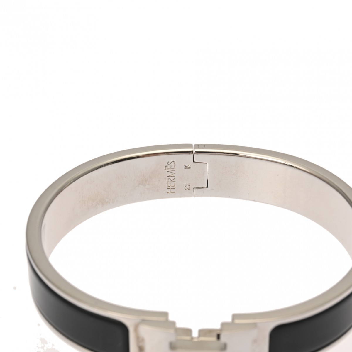 エルメス クリックH ブラック/シルバー金具 エナメル ユニセックス