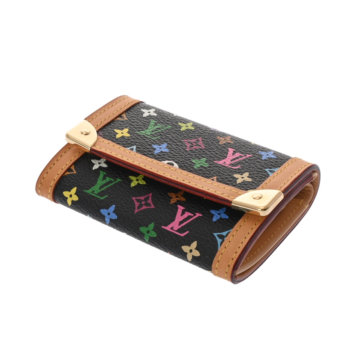 ルイ ヴィトン モノグラムマルチカラー ポルトモネ プラ ノワール