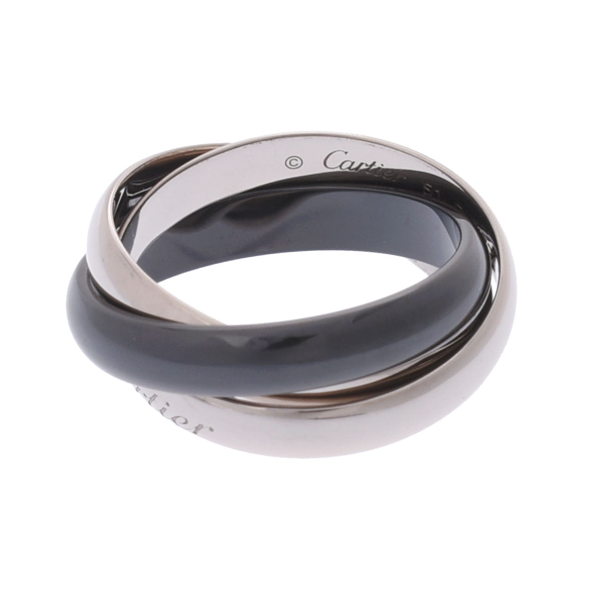 カルティエ トリニティリング #51 シルバー K18ホワイトゴールド WG