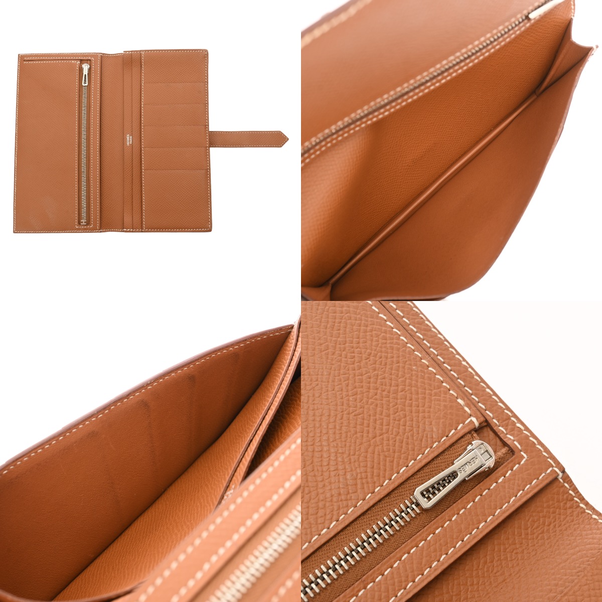 エルメス ベアン スフレ ゴールド ヴォーエプソン ユニセックス 財布