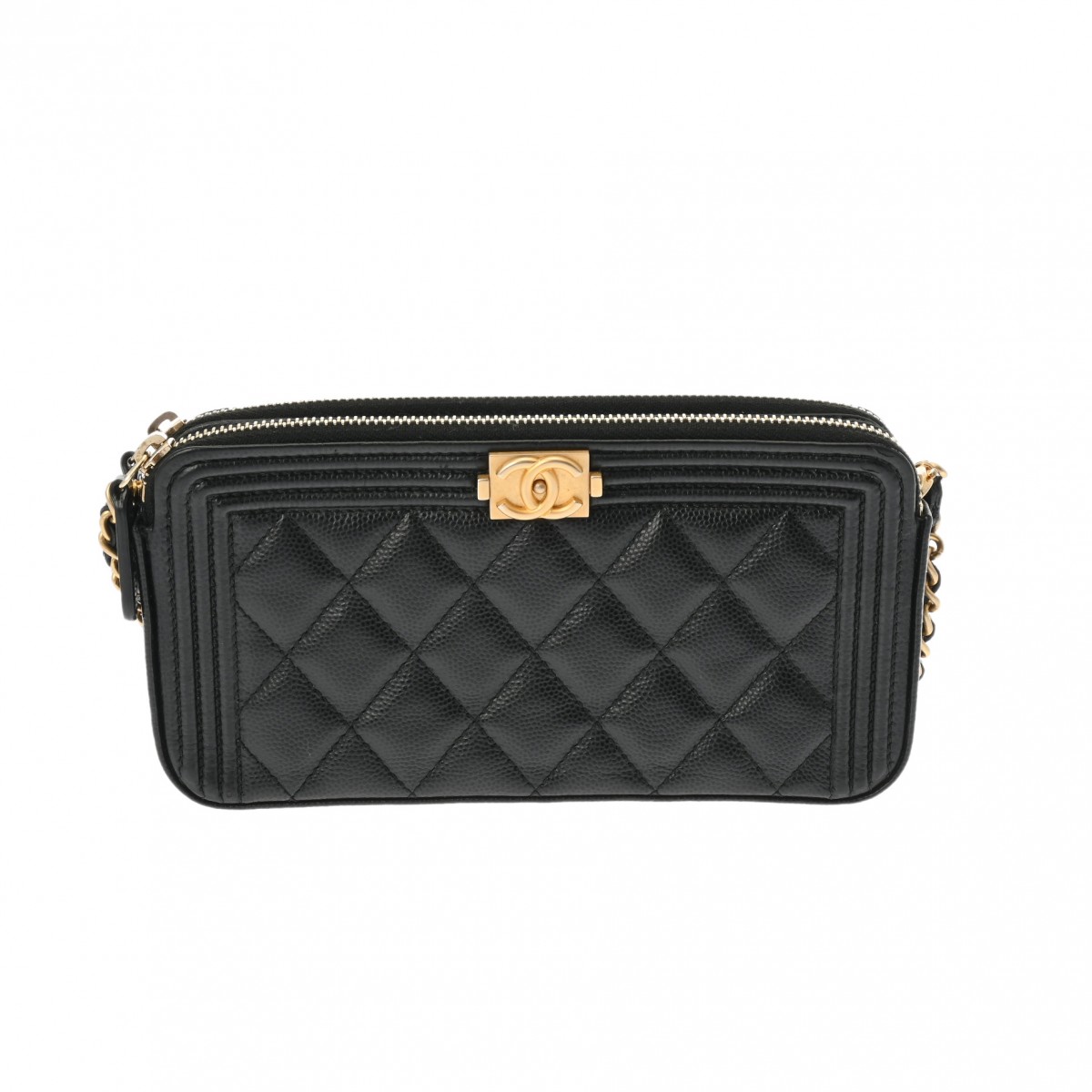 シャネル ボーイシャネル チェーンウォレット ブラック A84069